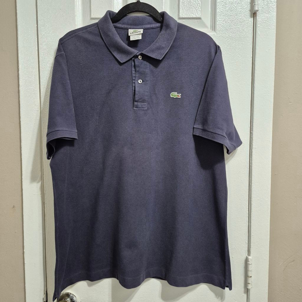 Men's Lacoste‎ Navy Green Crocodile Logo Polo Shirt Size XL
